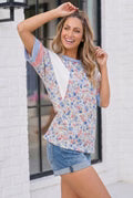 Floral Mixed Media Top