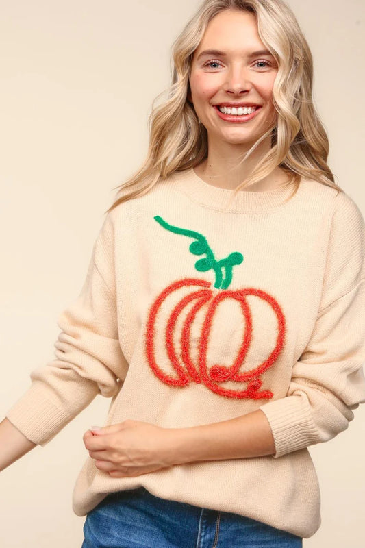 Pumkin Metallic Sweater