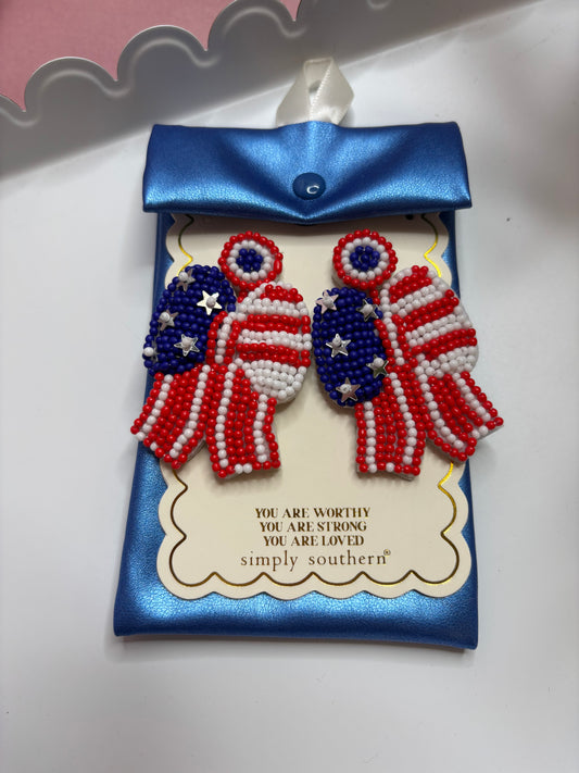 USA Bow Earring
