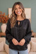 Black Satin Blouse