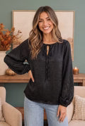 Black Satin Blouse