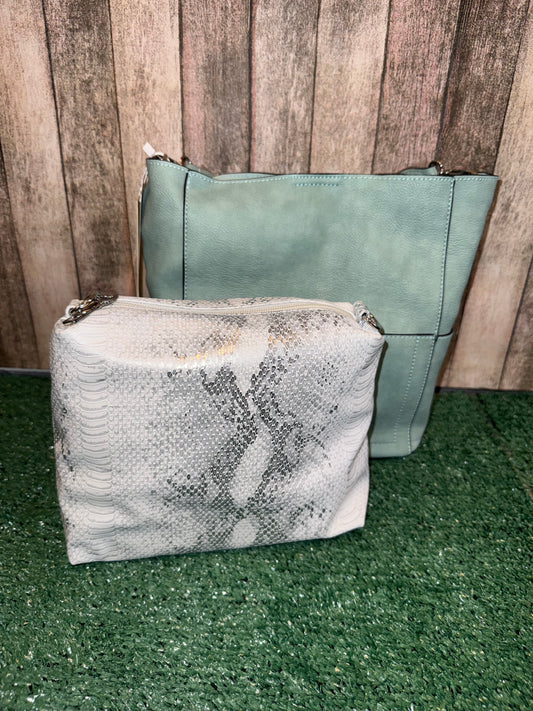Dusty Teal Bucket Bag