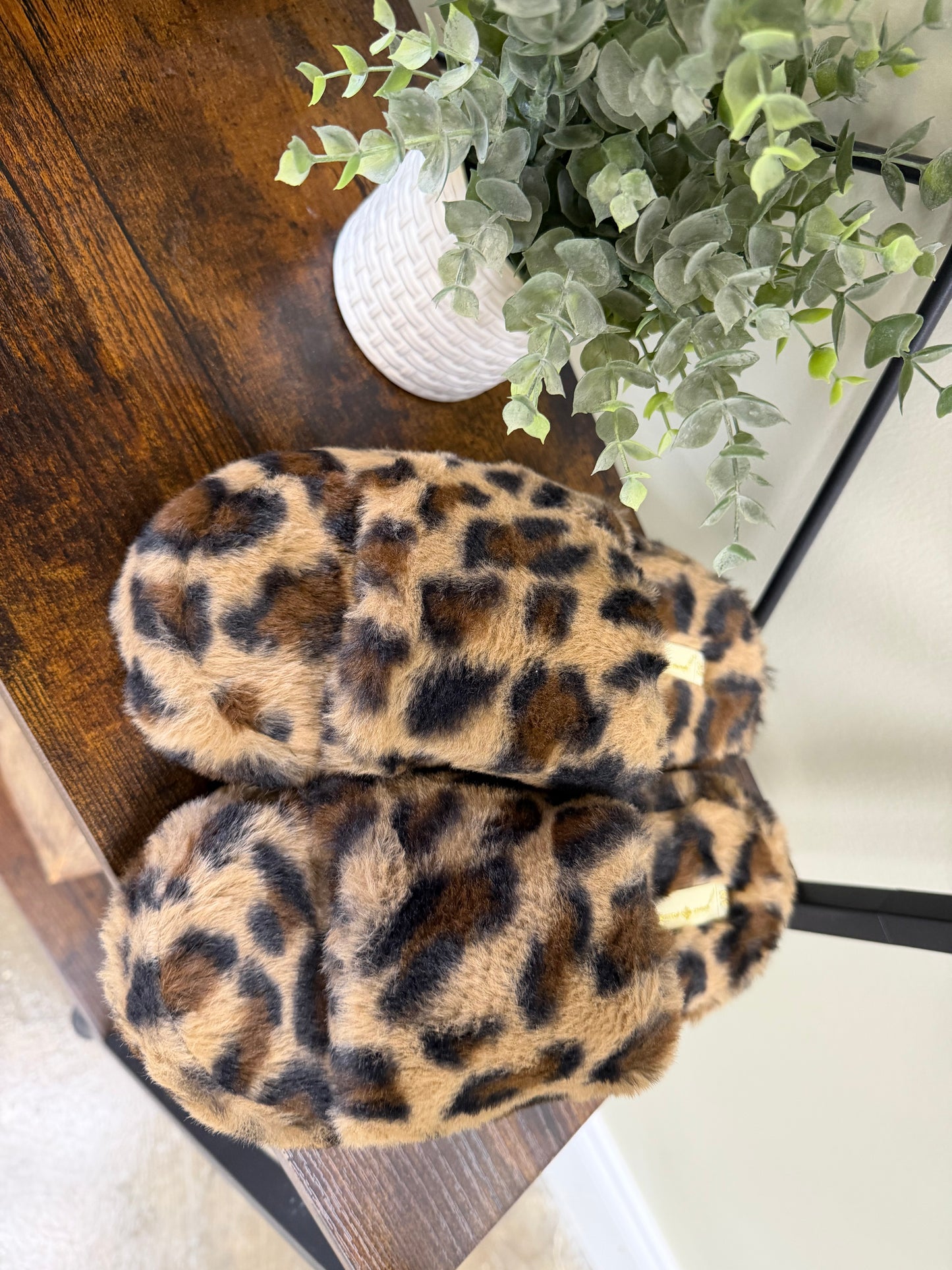 Open Toe Cheetah Slippers
