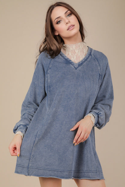 Mineral Washed Mini Dress