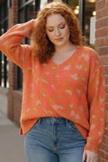 Coral Cheetah Sweater