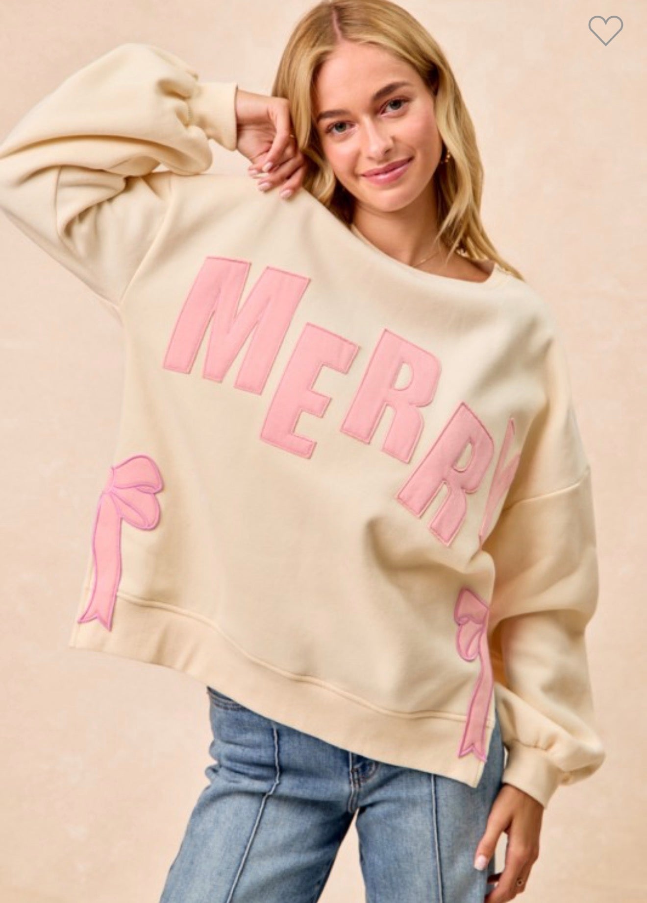Cream Merry Sweatshirt