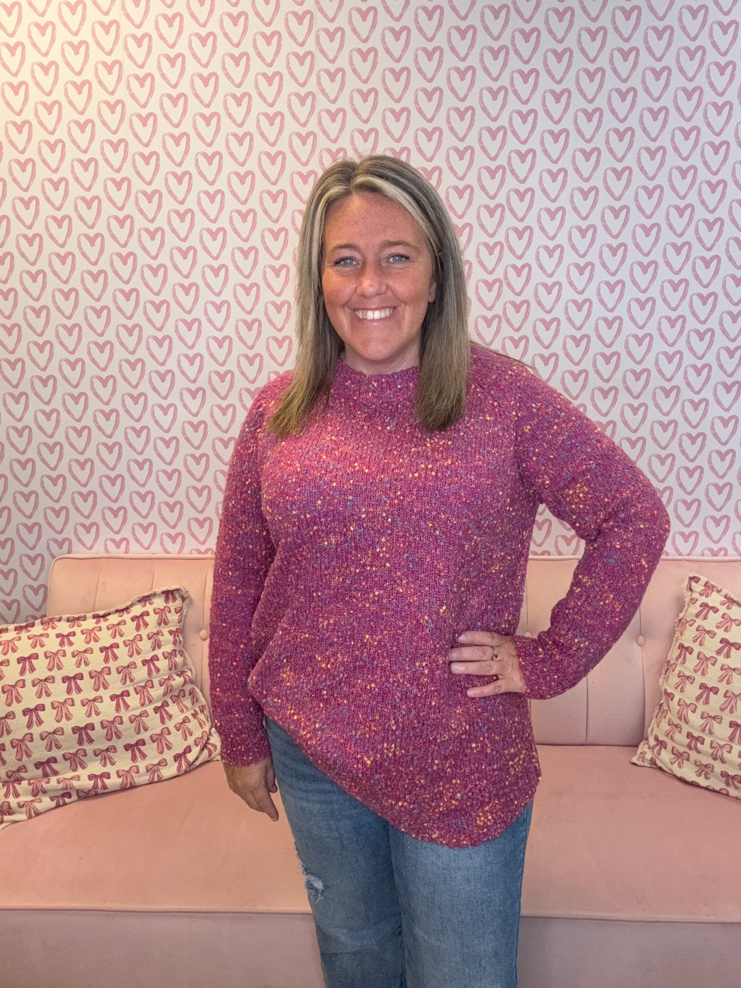 Pink Speckled Sweater