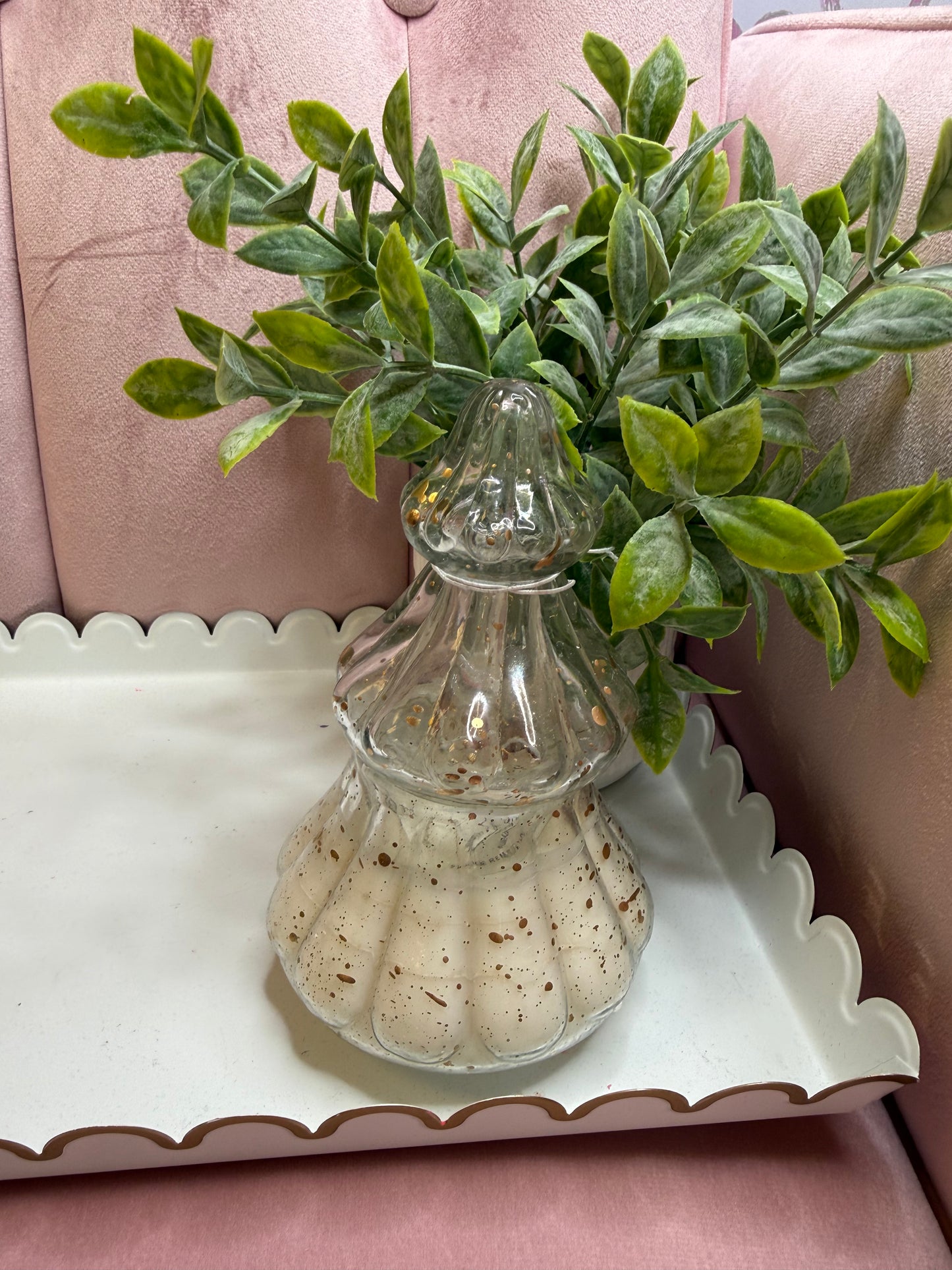 Gold Speck Christmas Tree Candle