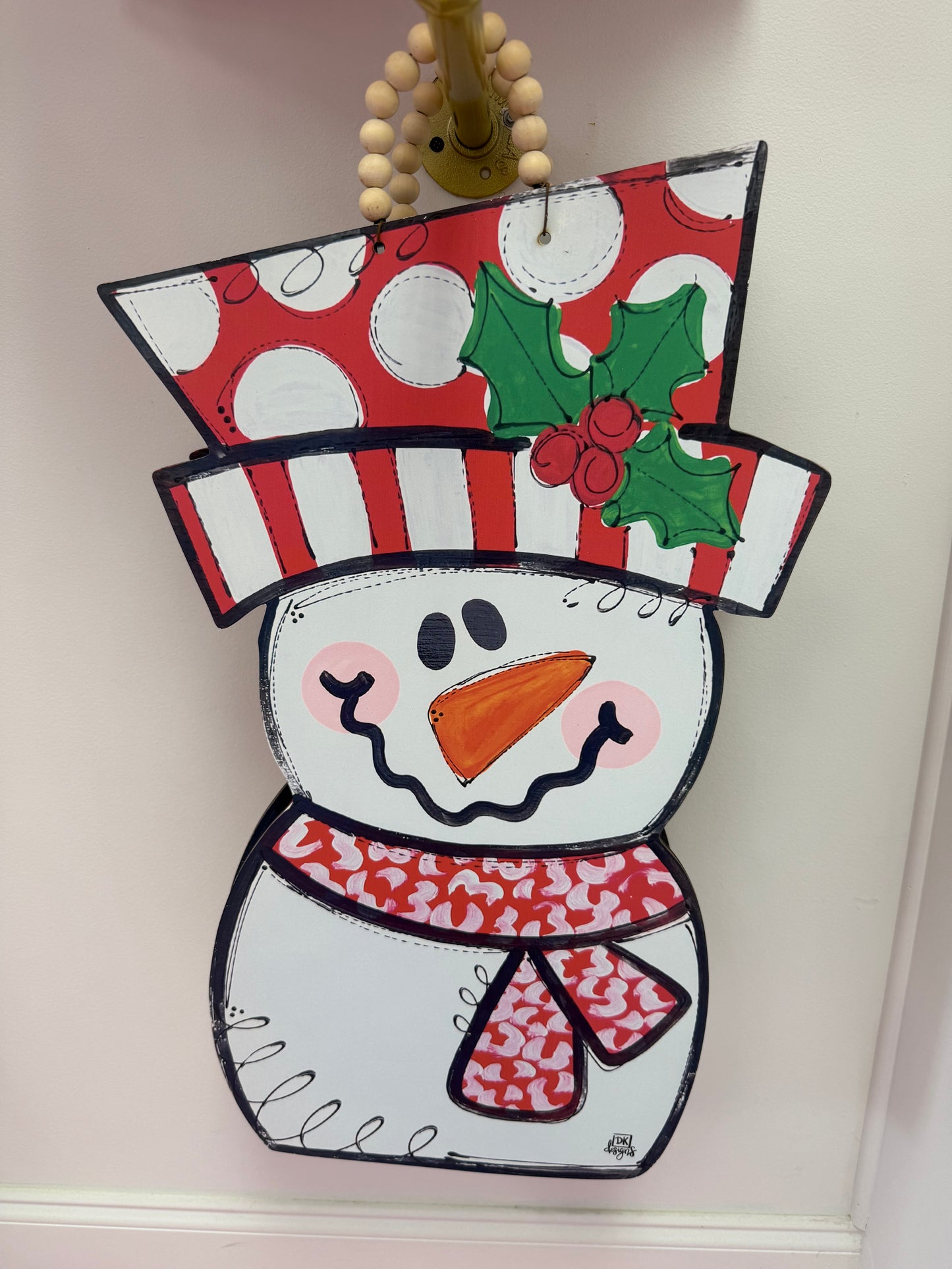 Red Snowman Door Hanger
