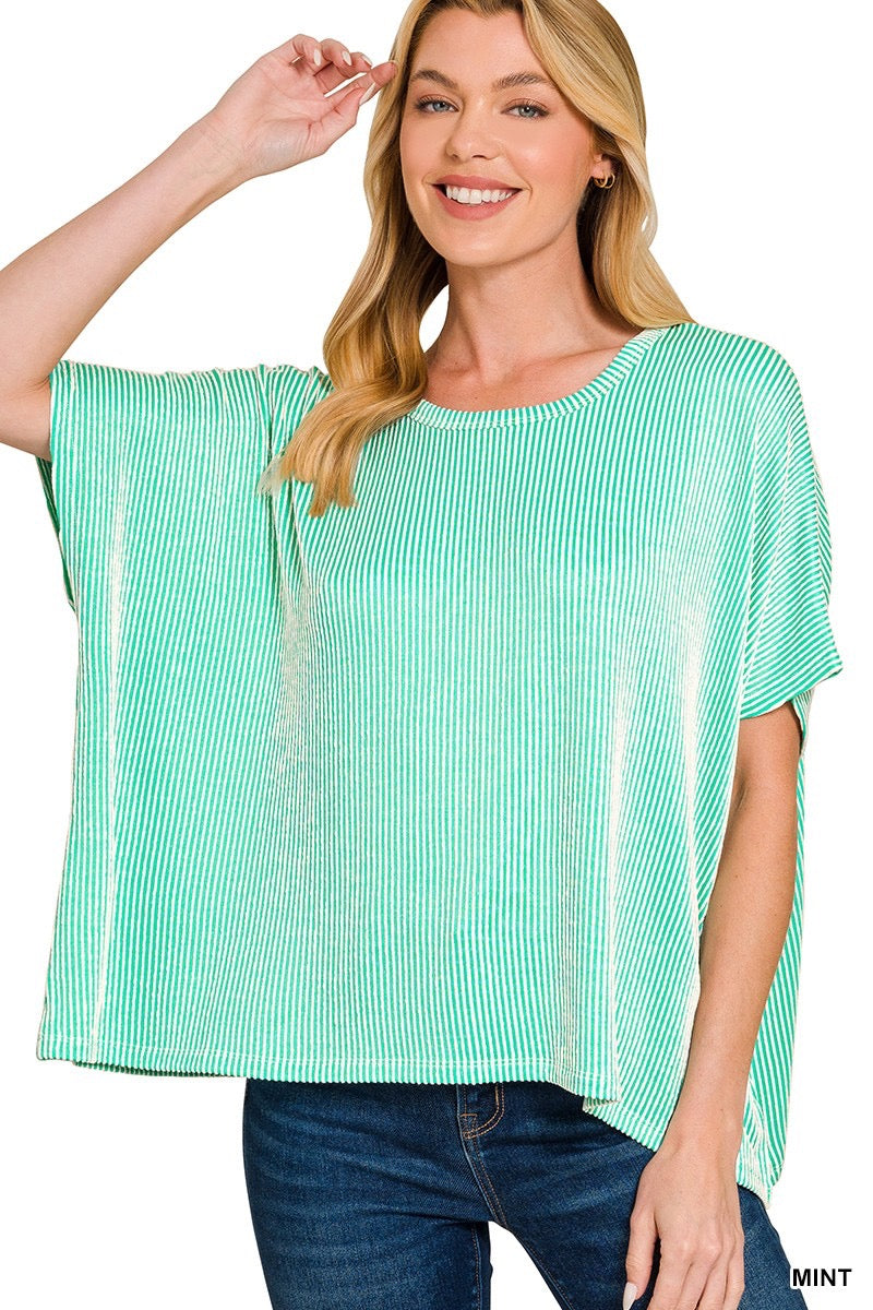 Striped Ribbed Top