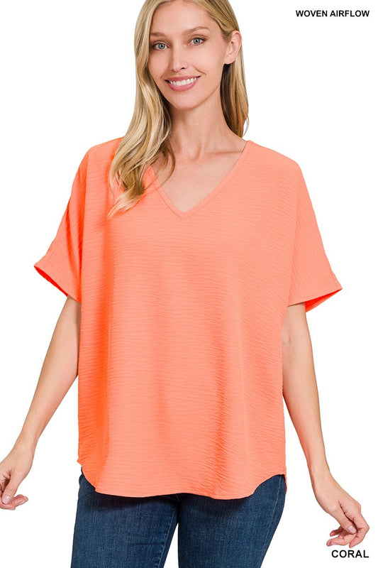 The Best V- Neck Woven Top