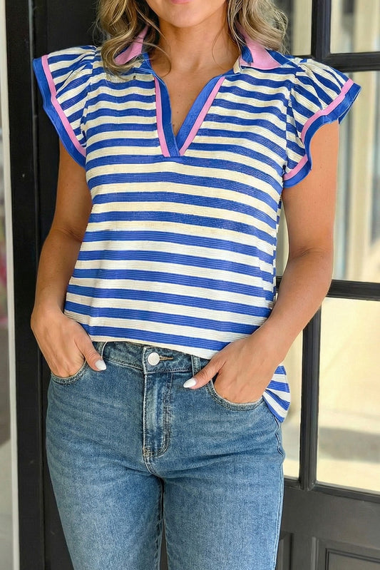 Stripe Ruffle Top
