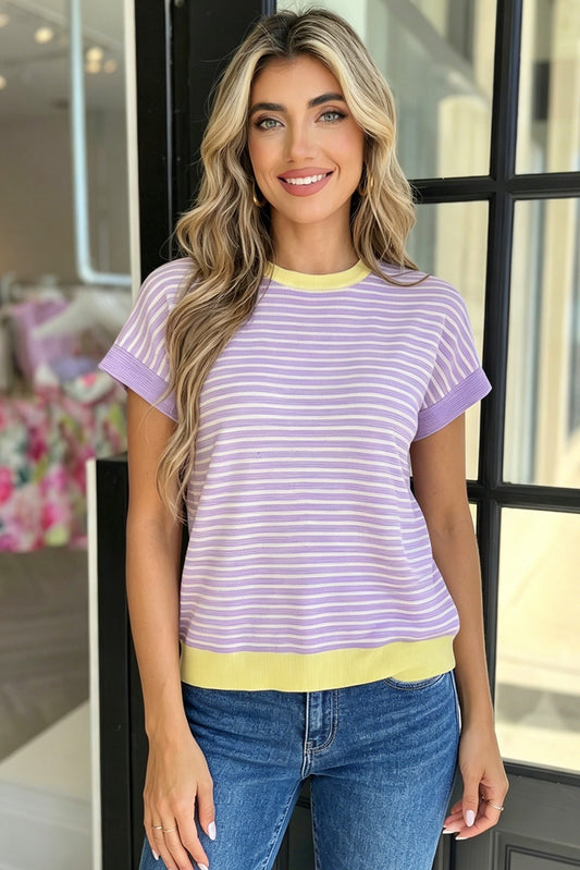 Lavender Stripe Top