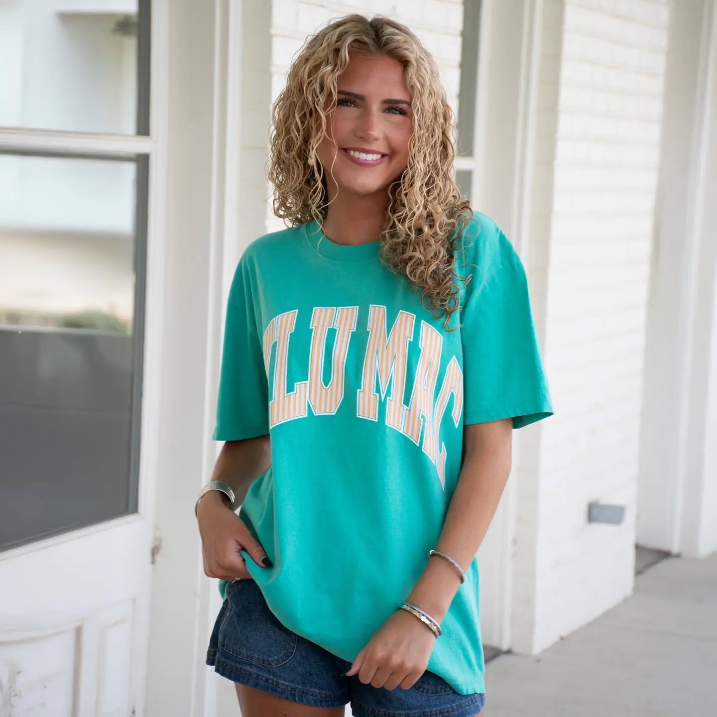 Island Green Stripe Lulu Mac Tee