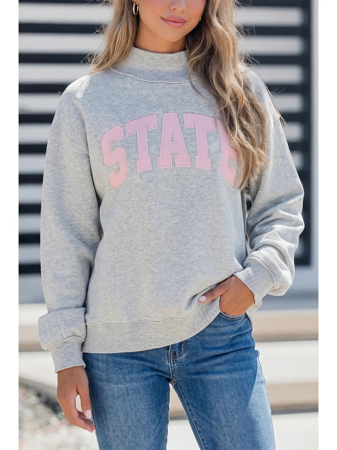 London Mock Neck Sweatshirt