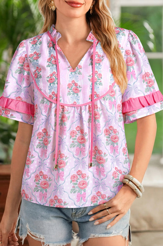 Floral Ruffle Blouse
