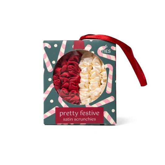Christmas Pretty Festive Holiday Satin Scrunchies