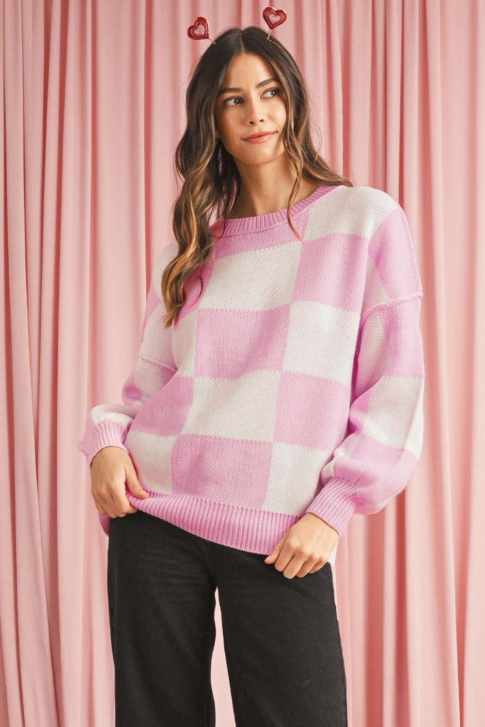 Checkered Pullover Sweater