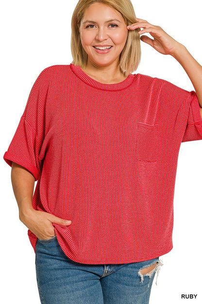 Ribbed Pocket Top