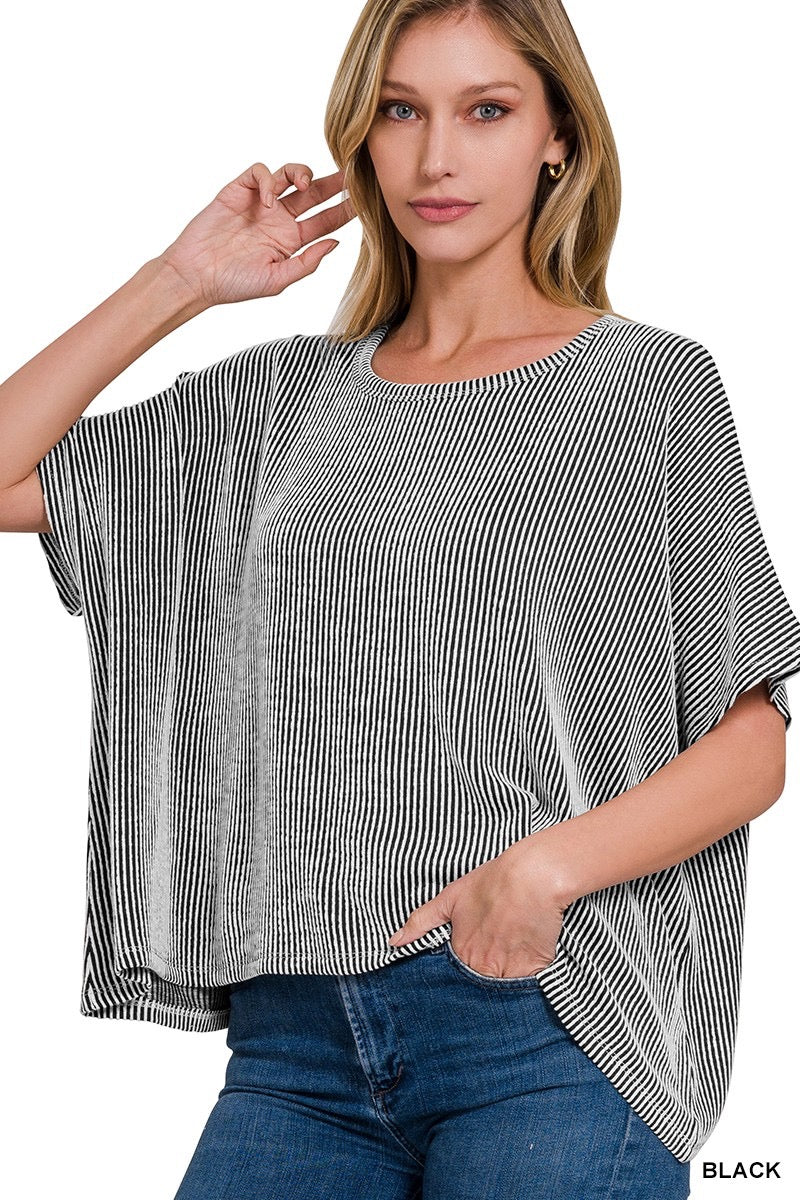 Striped Ribbed Top