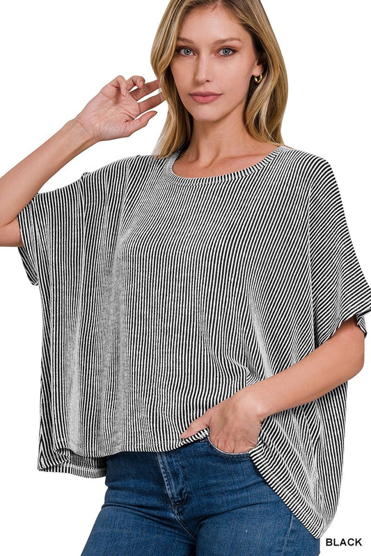 Striped Ribbed Top