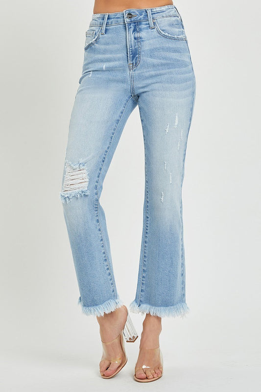 Frayed Cropped Jeans