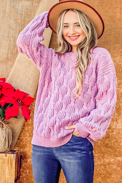 Lilac Cable Knit Sweater